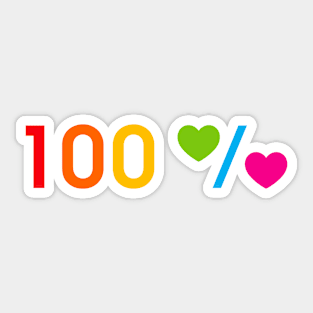 100 % rainbow love Sticker